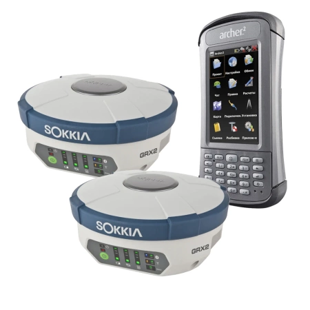 Геодезический GNSS приемник Комплект из двух Sokkia GRX2 б/у с модемами DUHFII/GSM и контроллера Archer2 от ФокусГео